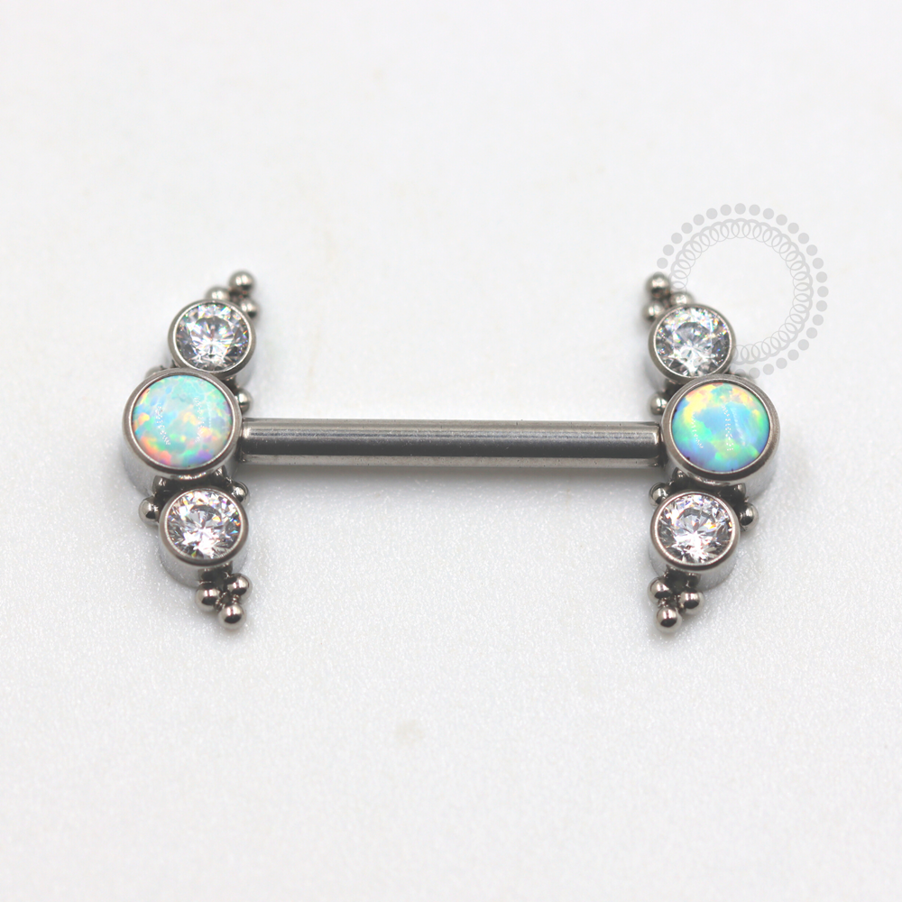 TN664 Nipple Cluster Opala CZ Rosca Interna Unilateral Titânio ASTM F136