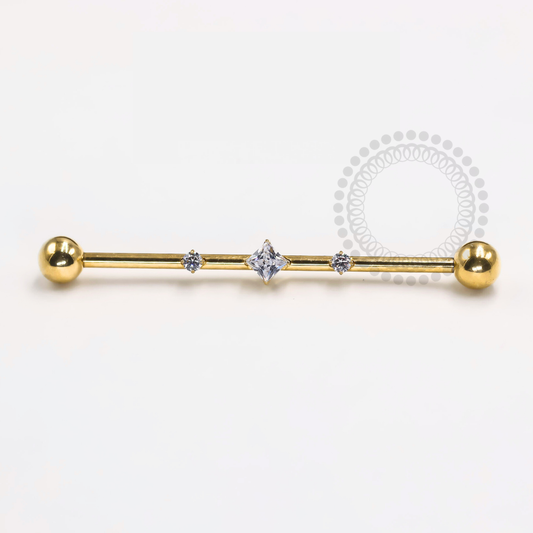 TN1216 Transversal 3 Ziconias Titânio PVD Gold