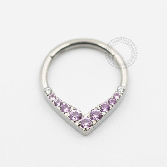 TN616 Segmento Frontal V Cravejado Titânio ASTM F136