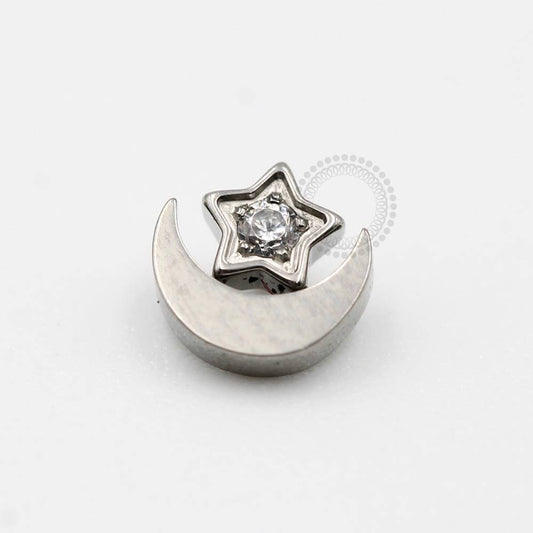 TN43 Moon Top With Star CZ Titanium