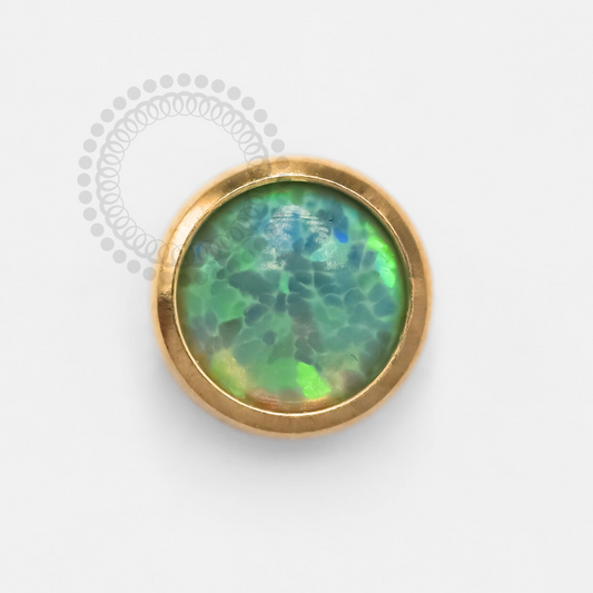 TN1336 Green Opal Stone Topper OP11 Titanium PVD Gold 
