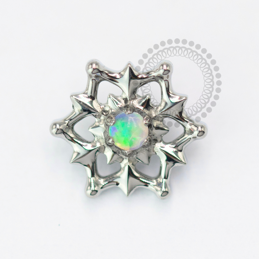 TN1645 Topo Flor de Lótus com Opala Titanio ASTM F136