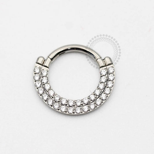 TN148 Segmento Frontal Cravejado Linha Dupla Titânio ASTM F136