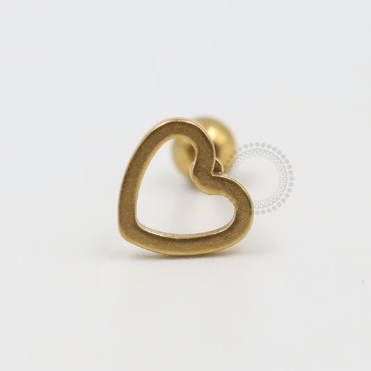 PVD37 Micro Barbell Heart Steel Pvd Gold 