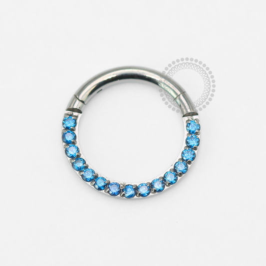 TN1855 Segmento Frontal CZ Azul Safira Titânio ASTM F136