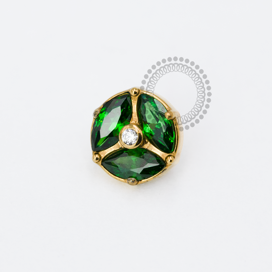 TN1918 Imperial Green Top Titanium PVD Gold 