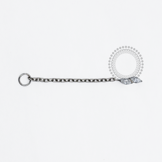 TN1957 Top 2 Navettes CZ Titanium Chain ASTM F136 