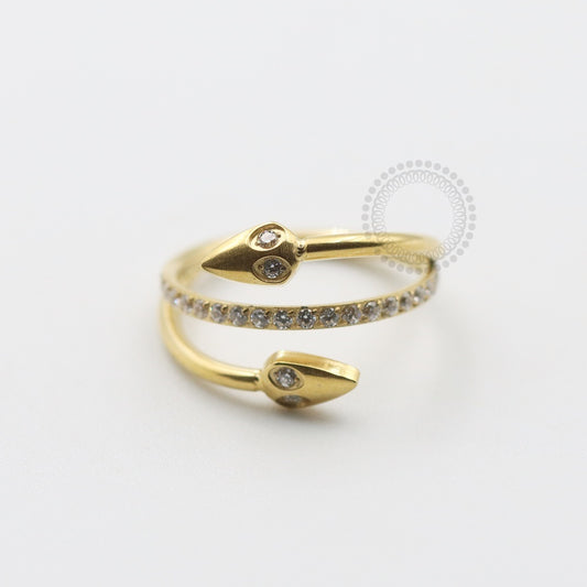 TN601 Snakes Segment Studded Titanium Pvd Gold