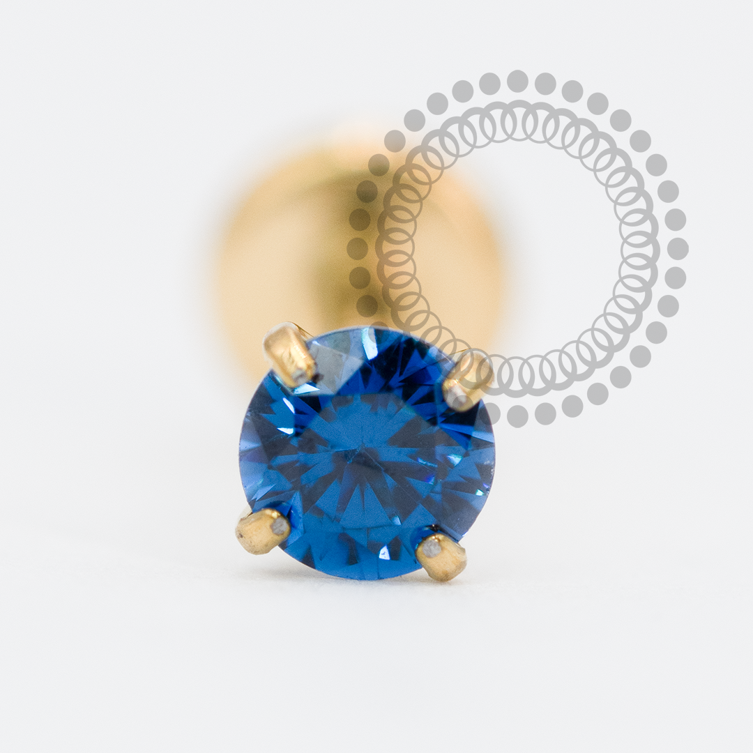 TN2013 Labret CZ Titânio PVD Gold