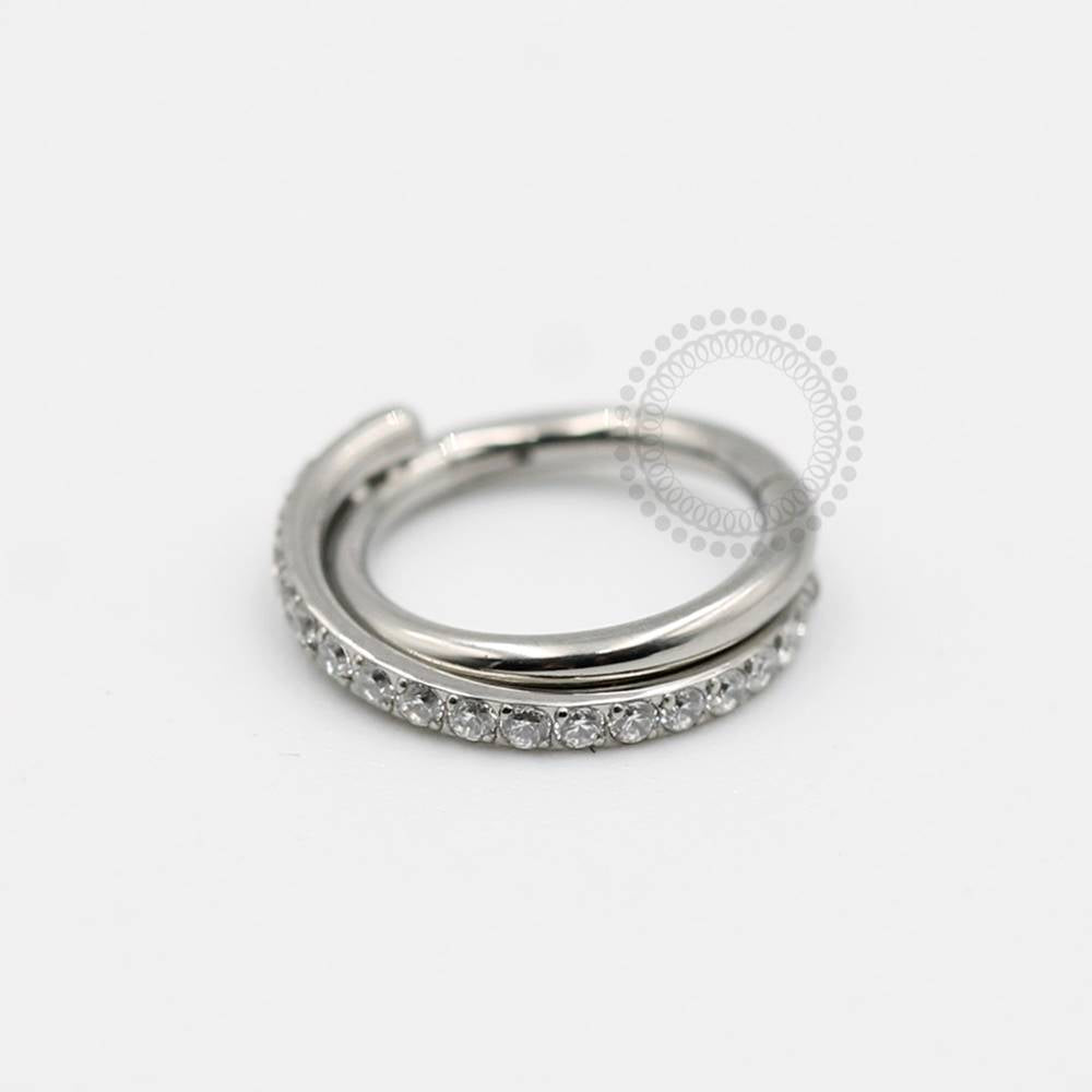 TN153 Segmento Cravejado Linhas Cruzadas Titânio ASTM F-136