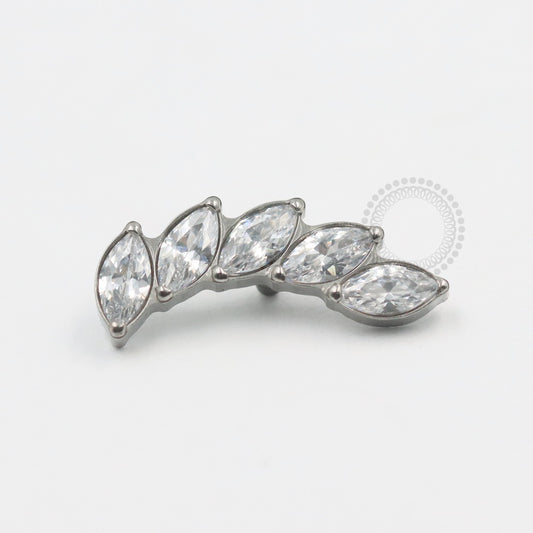 TN536 Top Cluster Navetes CZ Titanium