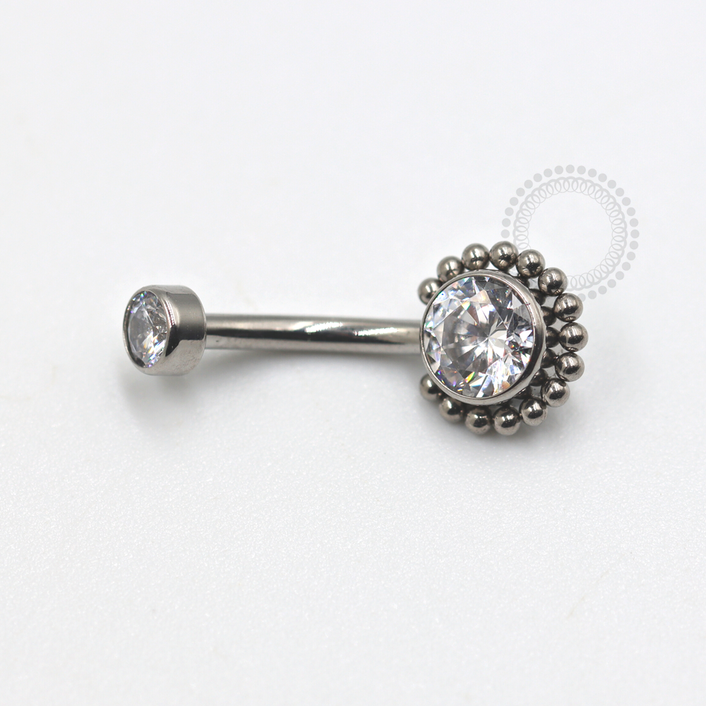 TN659 Navel Big Sol CZ Esferas Titânio ASTM F136