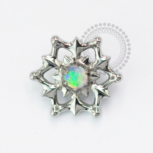 TN1645 Topo Flor de Lótus com Opala Titanio ASTM F136