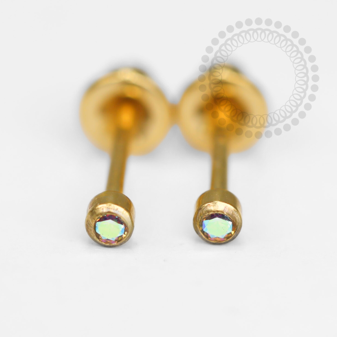 TN1378 Brinco Zircônia Boreal Titânio PVD Gold