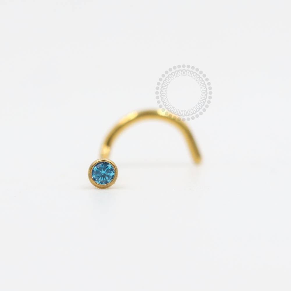 PVD99 Nostril Cristal Aço PVD Gold