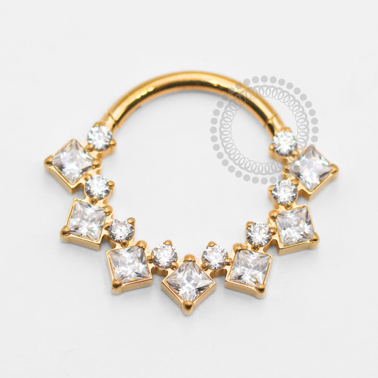 TN1905 Segmento Frontal 15 CZ Titânio PVD Gold